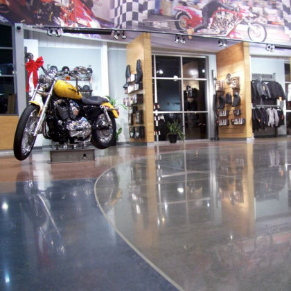 Polished Concrete Floor — Motorcycle Store Edmonton