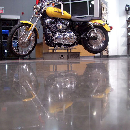 Polished Concrete Floor — Motorcycle Store Edmonton